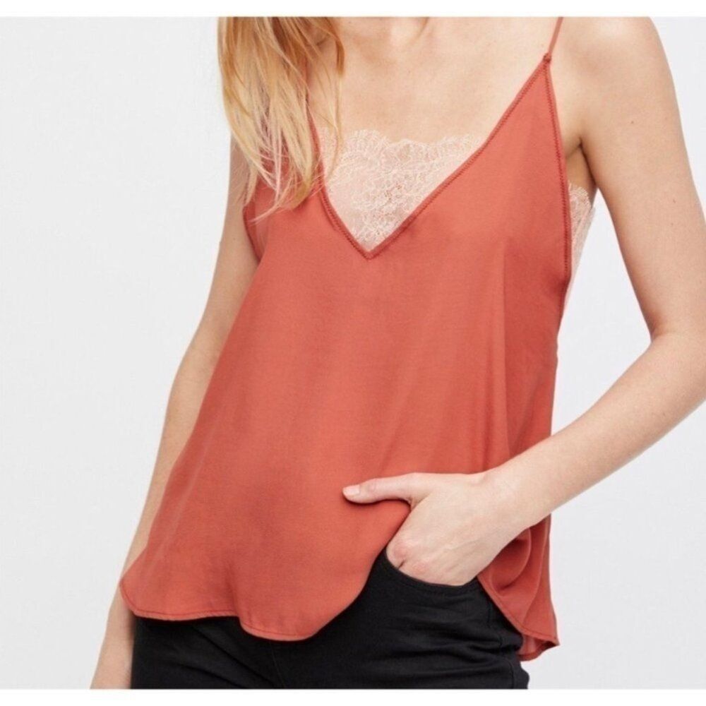 Free People Deep V Bandeau Lace Cami Size XS